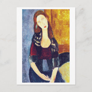 Portrait von Jeanne Hebuterne, Modigliani Postkarte