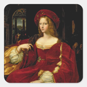 Portrait von Jeanne von Aragon (c.1500-77) Ehefrau Quadratischer Aufkleber