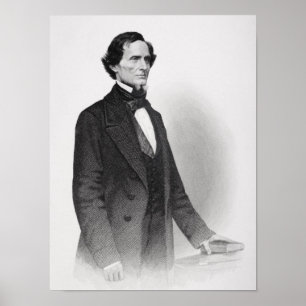Portrait von Jefferson Davis Poster