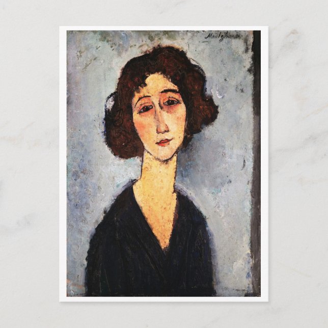 Portrait von Jeune Femme, Modigliani Postkarte (Vorderseite)