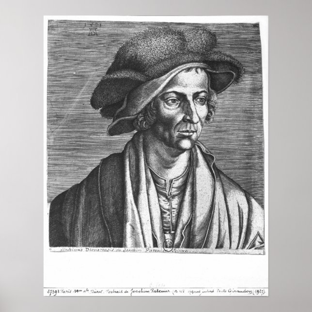 Portrait von Joachim Patinir, 1521 Poster (Vorne)
