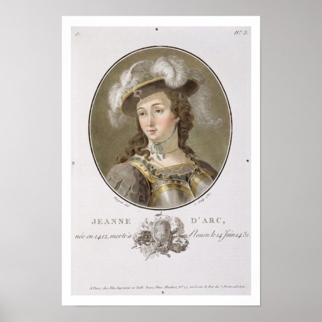 Portrait von Joan of Arc (1412-31), 1787 (gefärbt) Poster (Vorne)