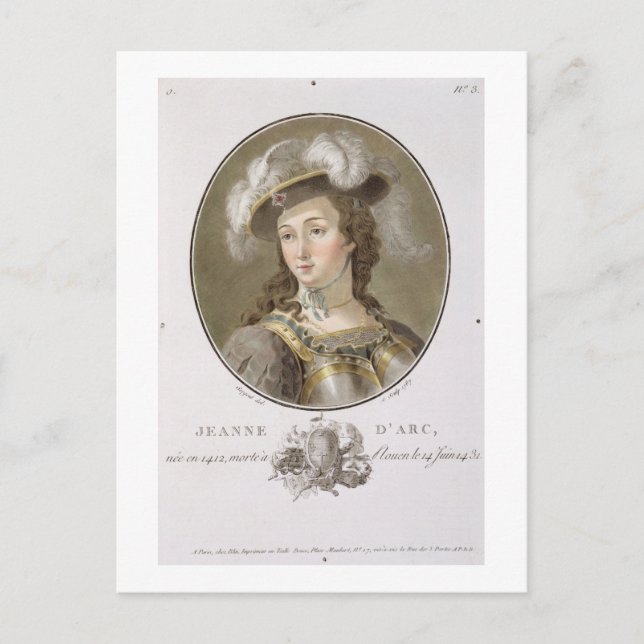 Portrait von Joan of Arc (1412-31), 1787 (gefärbt) Postkarte (Vorderseite)