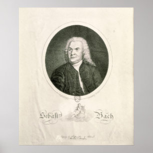 Portrait von Johann Sebastian Bach Poster