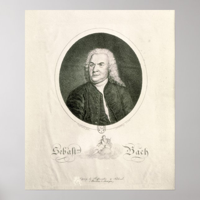 Portrait von Johann Sebastian Bach Poster (Vorne)