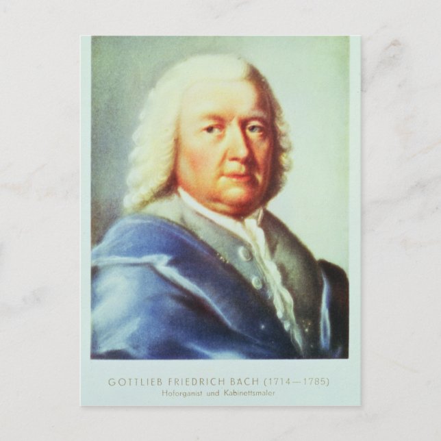 Portrait von Johann Sebastian Bach Postkarte (Vorderseite)