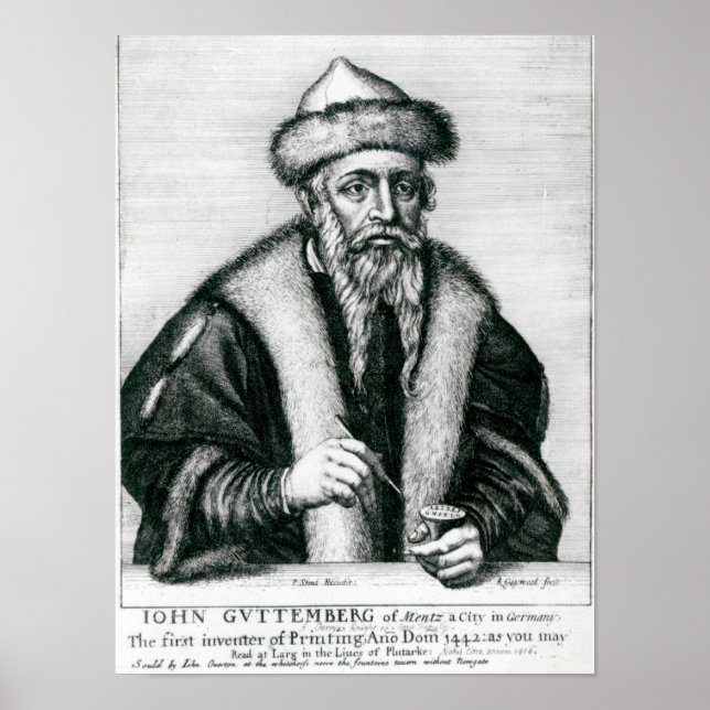 Portrait von Johannes Gutenberg 2 Poster (Vorne)