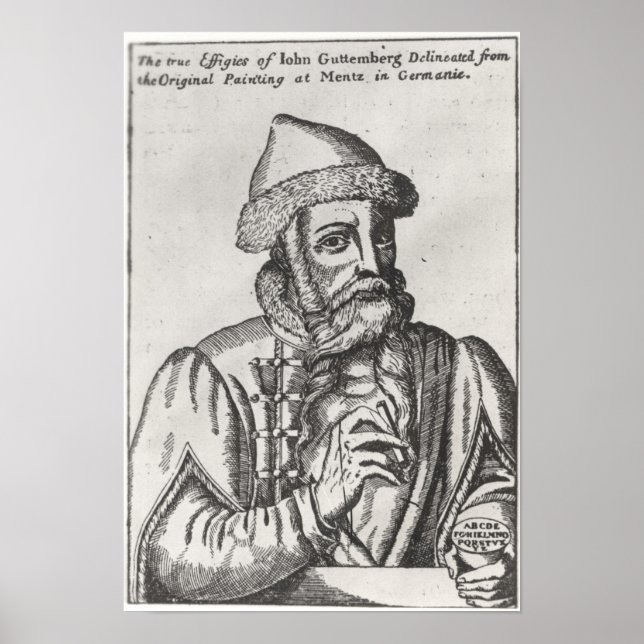 Portrait von Johannes Gutenberg Poster (Vorne)