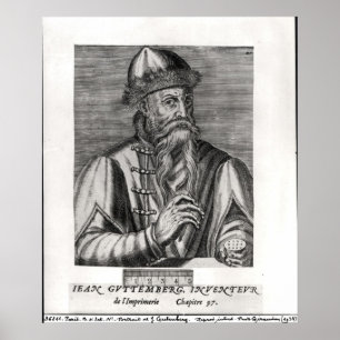 Portrait von Johannes Gutenberg Poster