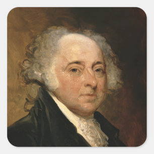 Portrait von John Adams Quadratischer Aufkleber