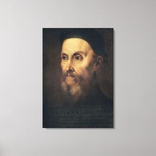 Portrait von John Calvin Leinwanddruck