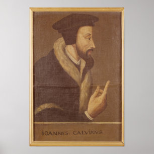 Portrait von John Calvin Poster