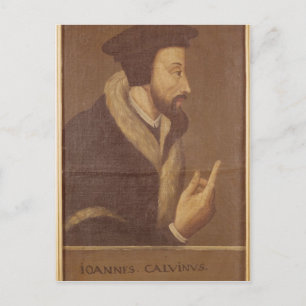 Portrait von John Calvin Postkarte