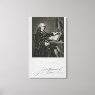 Portrait von John Hancock, graviert von John B. Fo Leinwanddruck