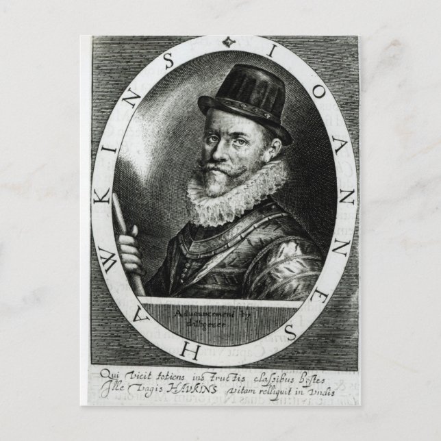 Portrait von John Hawkins Postkarte (Vorderseite)