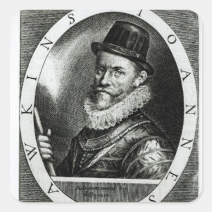 Portrait von John Hawkins Quadratischer Aufkleber