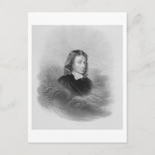 Portrait von John Milton (1608-74), graviert durch Postkarte