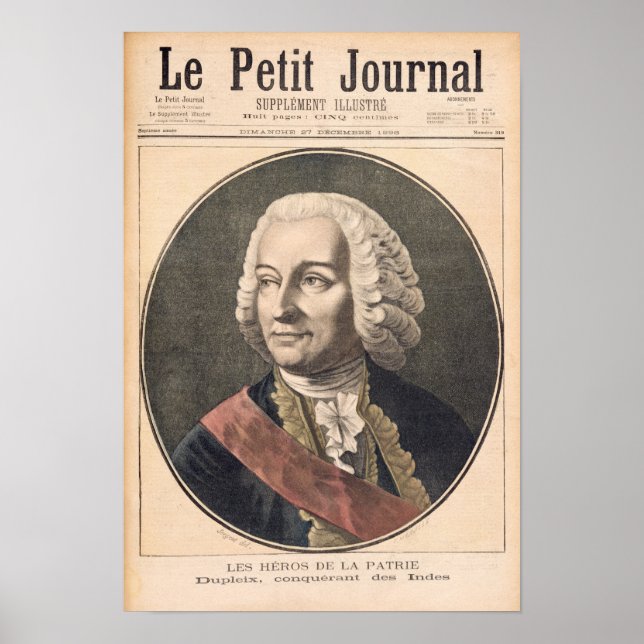 Portrait von Joseph Francis Dupleix Poster (Vorne)