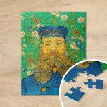 Portrait von Joseph Roulin | Vincent Van Gogh Puzzle<br><div class="desc">Portrait von Joseph Roulin (1889) von dem niederländischen Post-Impressionisten Vincent Van Gogh. Original Malerei ist ein Öl auf Leinwand. Das Portrait ist eines von mehreren Van Gogh Gemälden seines nahen Freundes, eines Postangestellten in der südfranzösischen Stadt Arles. Dieser nahe Aufsatz des Postmanns in Uniform ist Set vor einem skurrilen grünen...</div>