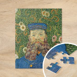 Portrait von Joseph Roulin | Vincent Van Gogh Puzzle<br><div class="desc">Portrait von Joseph Roulin (1889) von dem niederländischen Post-Impressionisten Vincent Van Gogh. Original Malerei ist ein Öl auf Leinwand. Das Portrait ist eines von mehreren Van Gogh Gemälden seines nahen Freundes, eines Postangestellten in der südfranzösischen Stadt Arles. Dieser nahe Aufstieg Roulins in Uniform ist Set vor einem skurrilen grünen Hintergrund...</div>