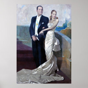 Portrait von Juan Domingo Perón und Eva Duarte Poster