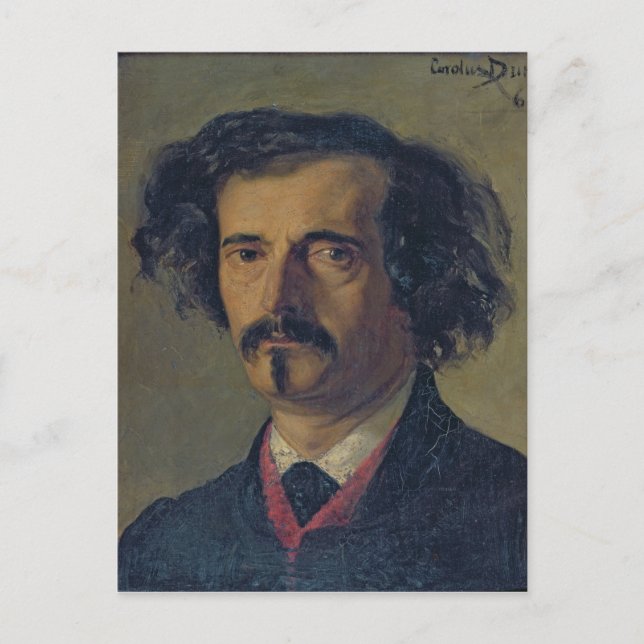 Portrait von Jules Barbey d'Aurevilly 1860 Postkarte (Vorderseite)