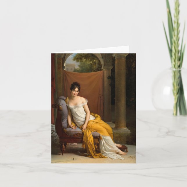 Portrait von Juliette Recamier von Francois Gerard Dankeskarte (Vorderseite)