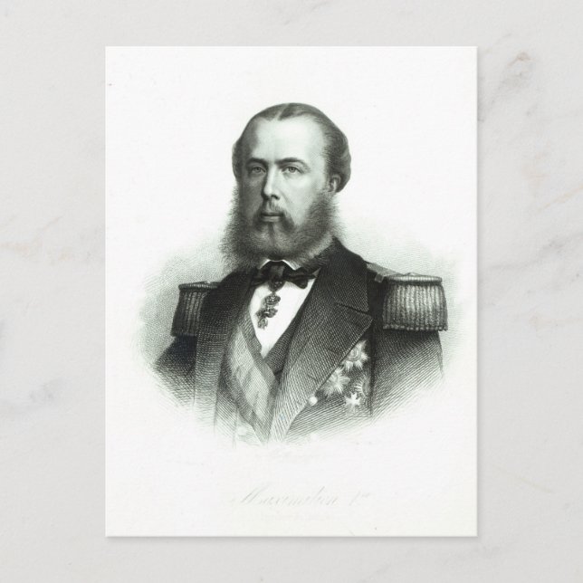 Portrait von Kaiser Maximilian aus Mexiko, 1864 Postkarte (Vorderseite)