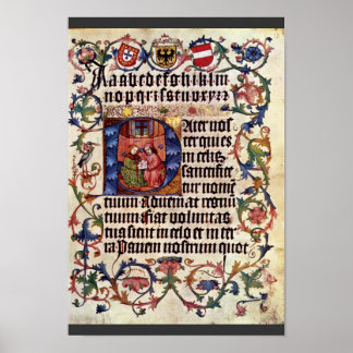 Portrait von Kaiser Maximilian I. und seinem Lehre Poster