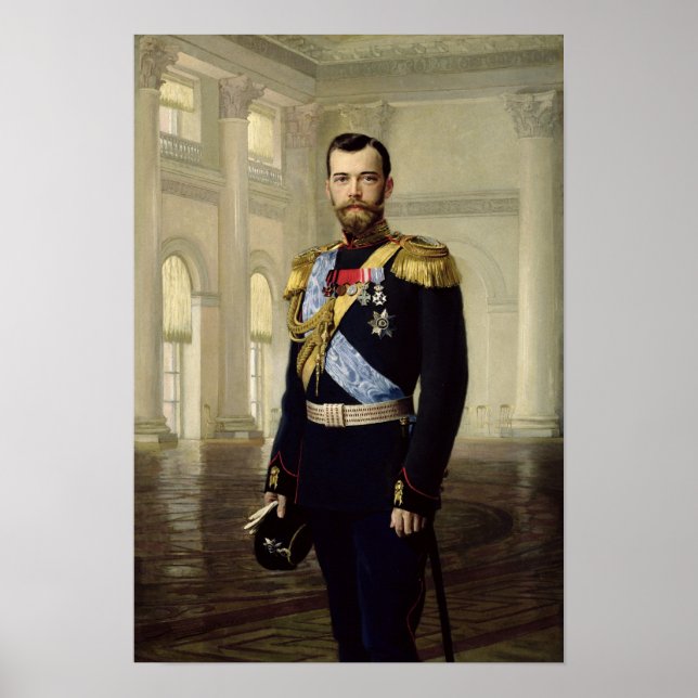 Portrait von Kaiser Nikolaus II., 1900 Poster (Vorne)
