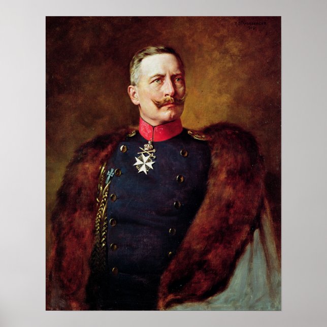 Portrait von Kaiser Wilhelm II Poster (Vorne)