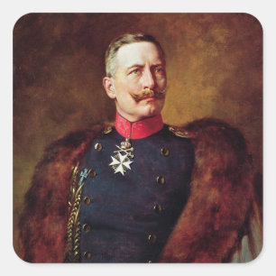 Portrait von Kaiser Wilhelm II Quadratischer Aufkleber