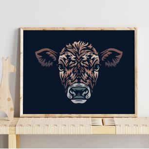 Portrait von Kälberfarmen   Calf Wall Print Poster