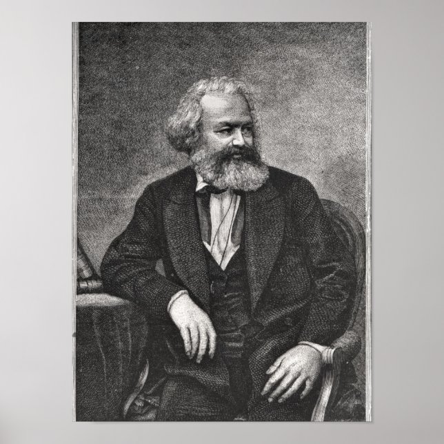 Portrait von Karl Marx 1857 Poster (Vorne)