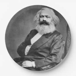 Portrait von Karl Marx (Gründer des Marxismus) Pappteller