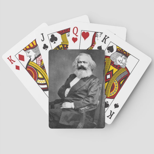 Portrait von Karl Marx (Gründer des Marxismus) Spielkarten (Rückseite)