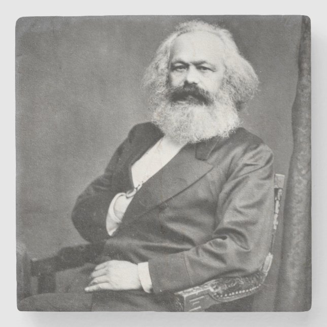 Portrait von Karl Marx (Gründer des Marxismus) Steinuntersetzer (Vorderseite)