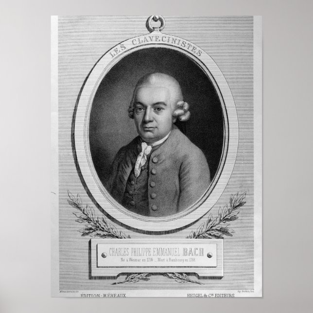 Portrait von Karl Philipp Emmanuel Bach Poster (Vorne)