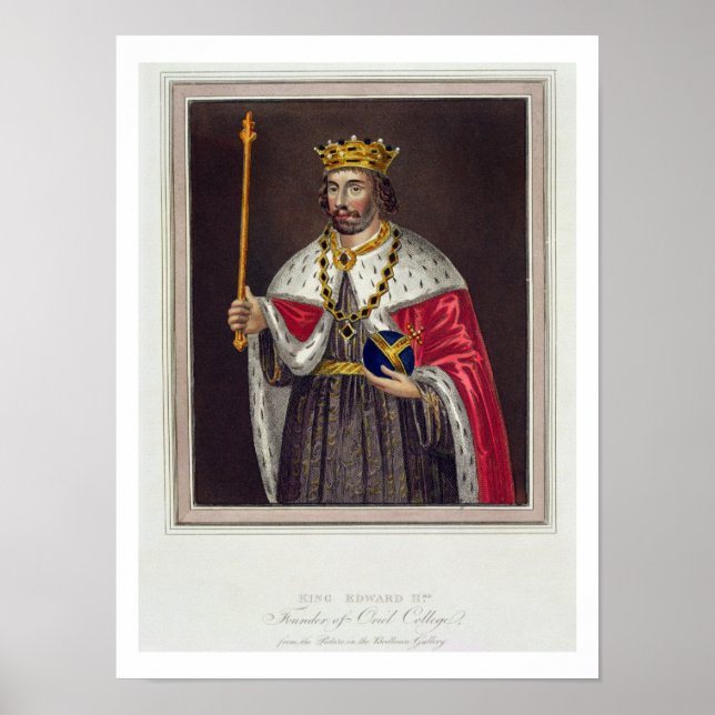 Portrait von König Edward II. (1284-1327) Gründer  Poster (Vorne)