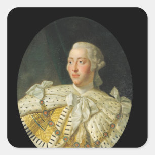 Portrait von König Georg III nach 1760 Quadratischer Aufkleber