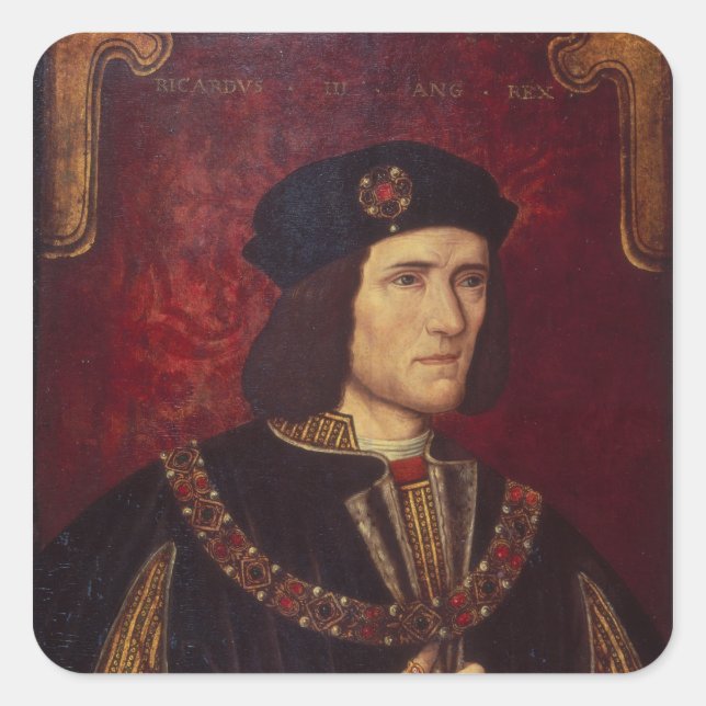 Portrait von König Richard III Quadratischer Aufkleber (Vorderseite)