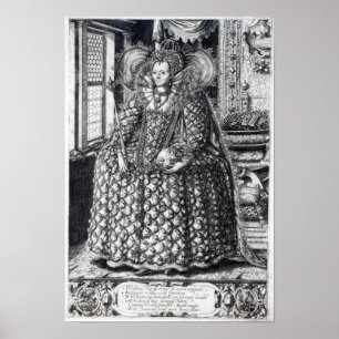 Portrait von Königin Elizabeth I. Poster