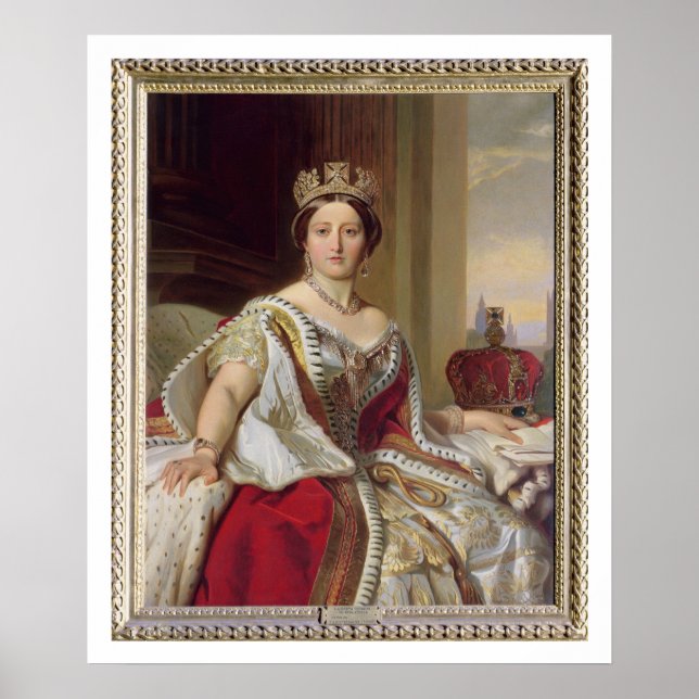 Portrait von Königin Victoria (1819-1901) 1859 (Öl Poster (Vorne)