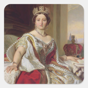 Portrait von Königin Victoria (1819-1901) 1859 (Öl Quadratischer Aufkleber