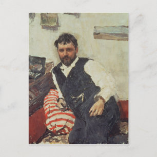 Portrait von Konstantin Korovin , 1891 Postkarte