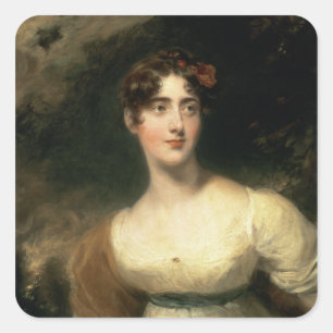 Portrait von Lady Emily Harriet Wellesley-Pole Quadratischer Aufkleber