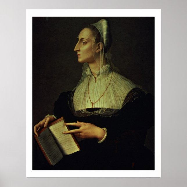 Portrait von Laura Battiferri, c.1555-60 (Panel) Poster (Vorne)