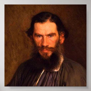 Portrait von Leo Tolstoi (von Ivan Kramskoi, 1873) Poster