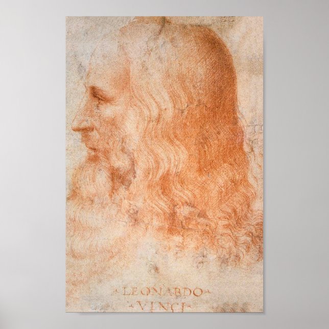 Portrait von Leonardo da Vinci Poster (Vorne)
