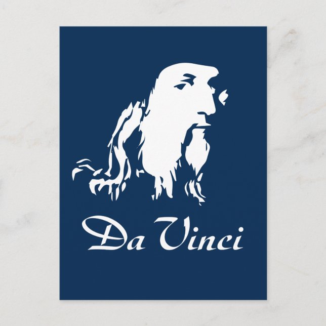 Portrait von Leonardo Da Vinci Postkarte (Vorderseite)
